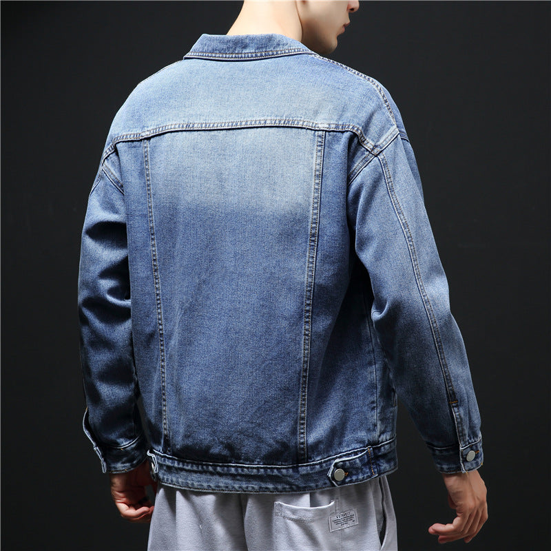 Men's classic denim jacket with contrasting seams Lisslune