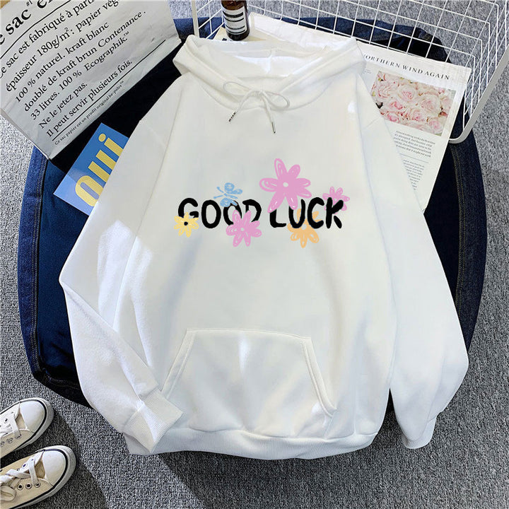 Women's hoodie with cheerful design and printed lettering Lisslune