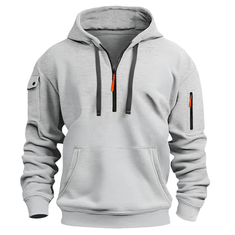 Men's hoodie with practical zipper and side pockets Lisslune