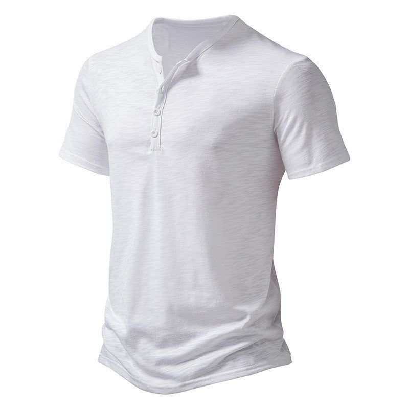 Men's short sleeve shirt with stylish Henley neckline and comfortable fit Lisslune