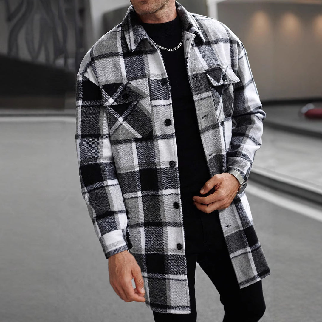 Men's Checked Flannel Jacket Lisslune