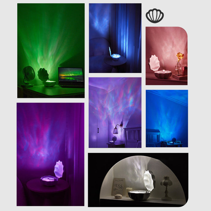 Lisslune | Shell Lamp Waves Retro Bluetooth Turntable LED Night Light - Perfect Gift for Kids and Girls