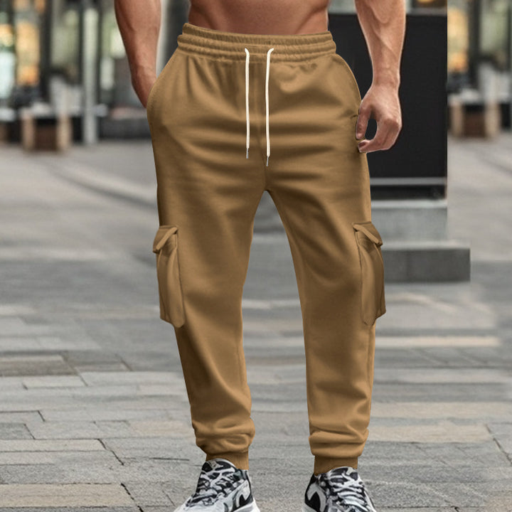 Men's cargo jogging pants with elastic waistband and practical pockets Lisslune