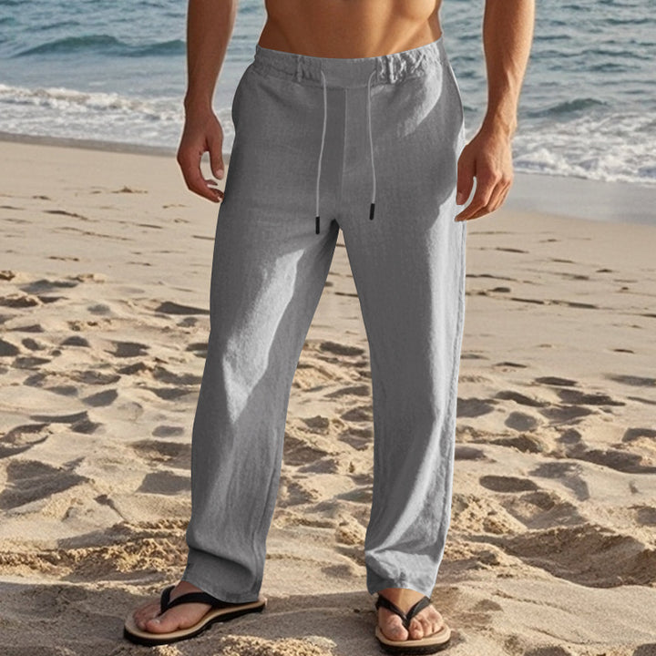 Men's casual beach pants with elastic waistband and practical side pockets Lisslune