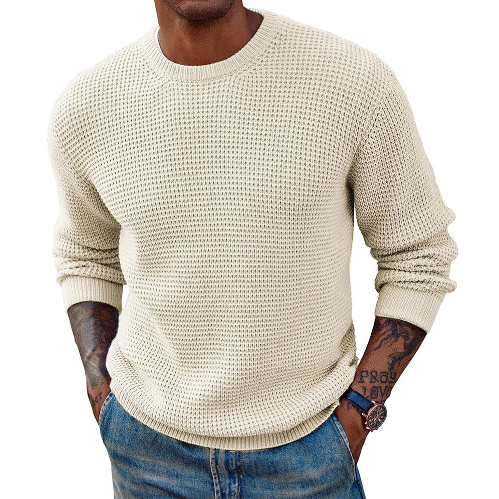 Men's large knitted sweater with textured fabric Lisslune