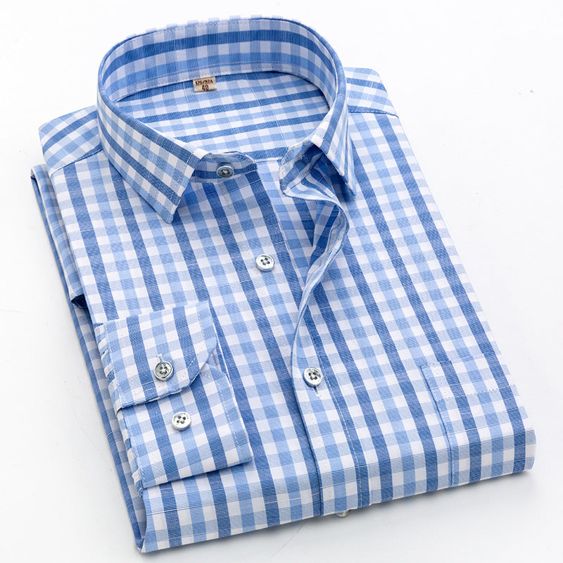 Men's Checked Shirt with Classic Cut and Modern Accents Lisslune