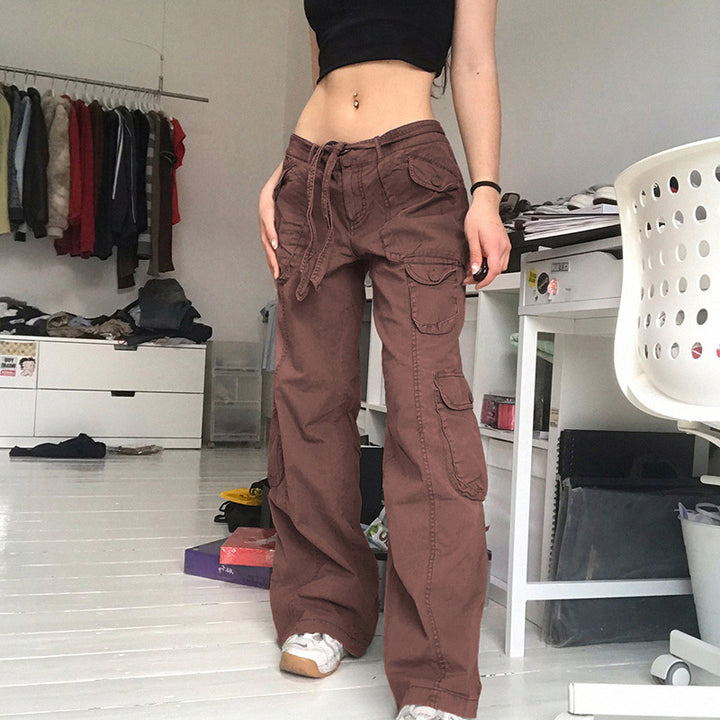 Women's cargo pants with side pockets and adjustable waistband Lisslune