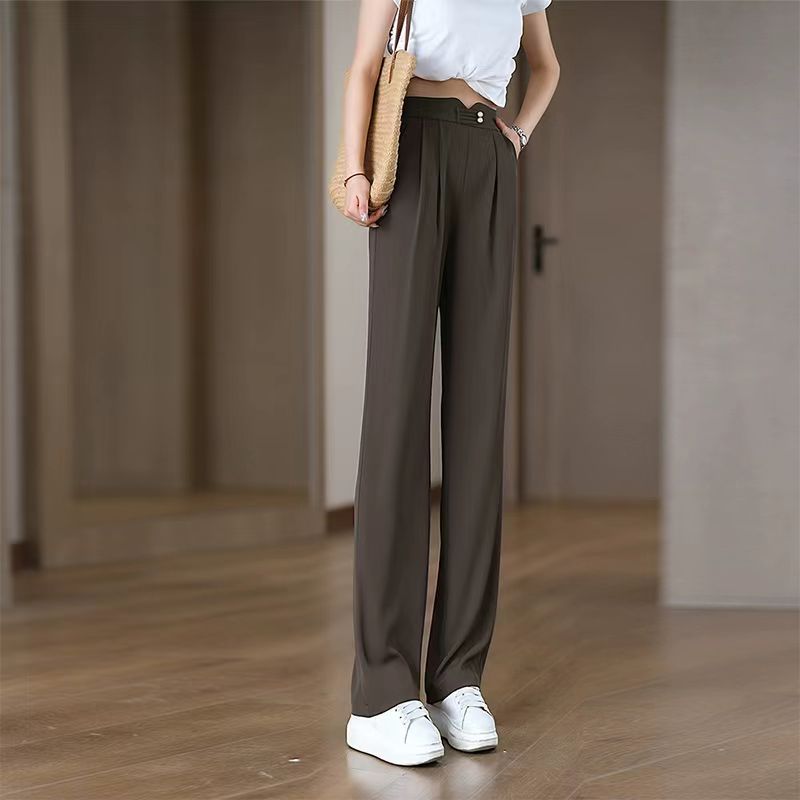 Women Elegant and airy fabric pants with high waist Lisslune