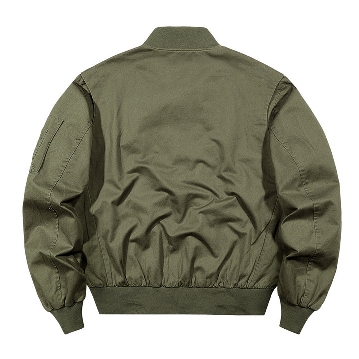 Men's Bomber Jacket with Practical Pockets and Quilted Lining Lisslune