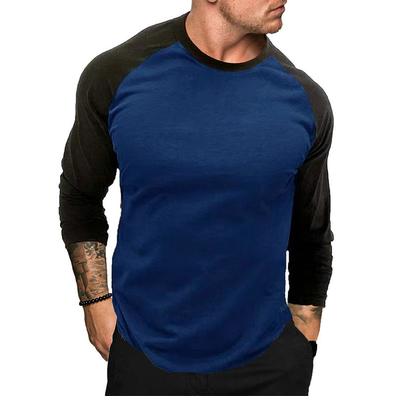 Men's Sporty Long Sleeve Shirt with Raglan Sleeves Lisslune