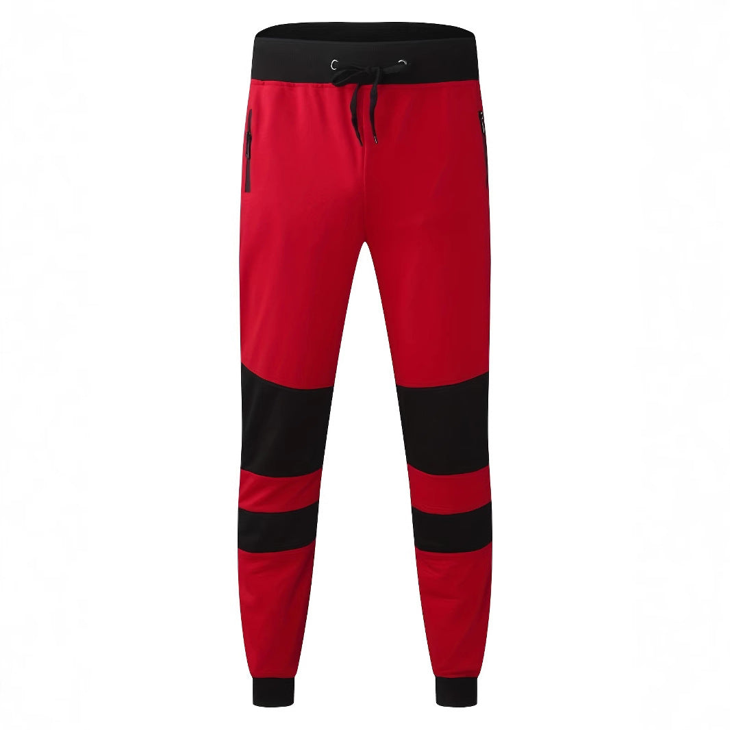 Men's sporty jogging pants with zipper and stylish contrast panels Lisslune