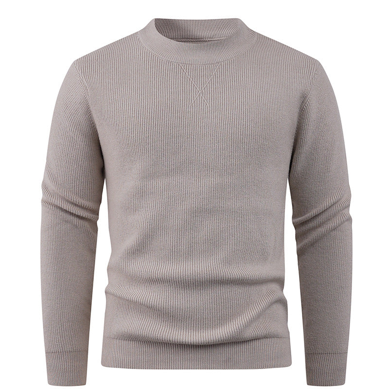 Men's Textured Crew Neck Sweater Lisslune