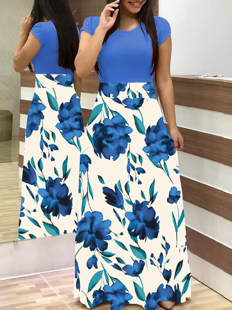 Damen Elegantes Maxikleid mit grafischem Druck und flexiblem Bund Lisslune