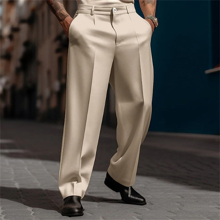 Men's classic suit trousers with a high waist and wide legs Lisslune