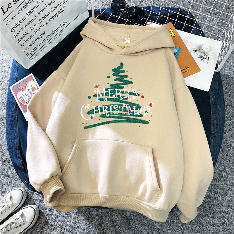 Women's hooded sweatshirt with festive Christmas design Lisslune