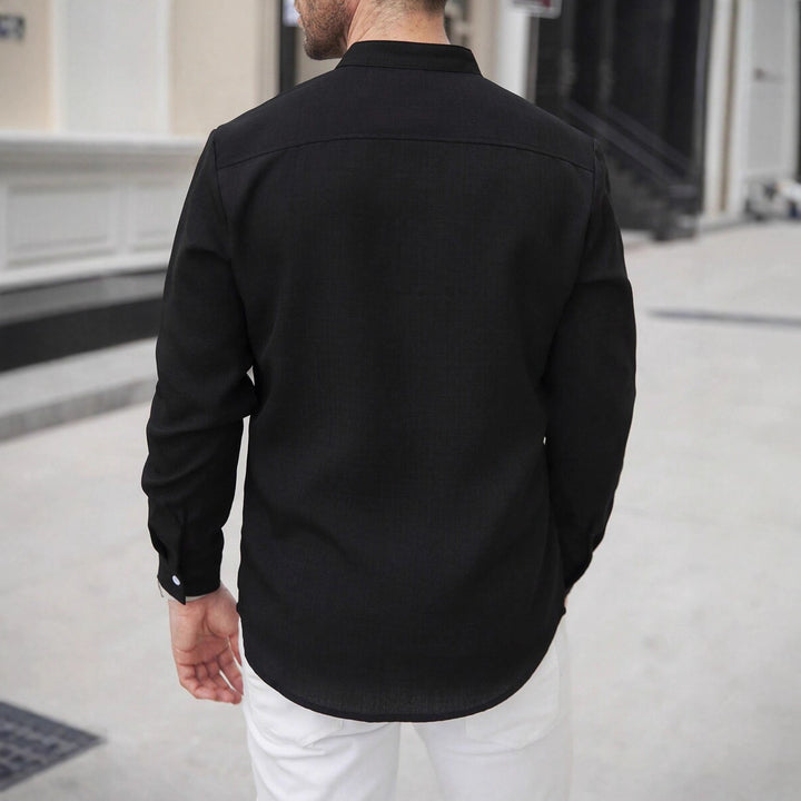 Men's Elegant and Modern Stand-Up Collar Shirt Lisslune