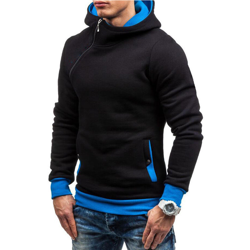 Men's stylish hoodie with side zipper and contrasting sleeves Lisslune