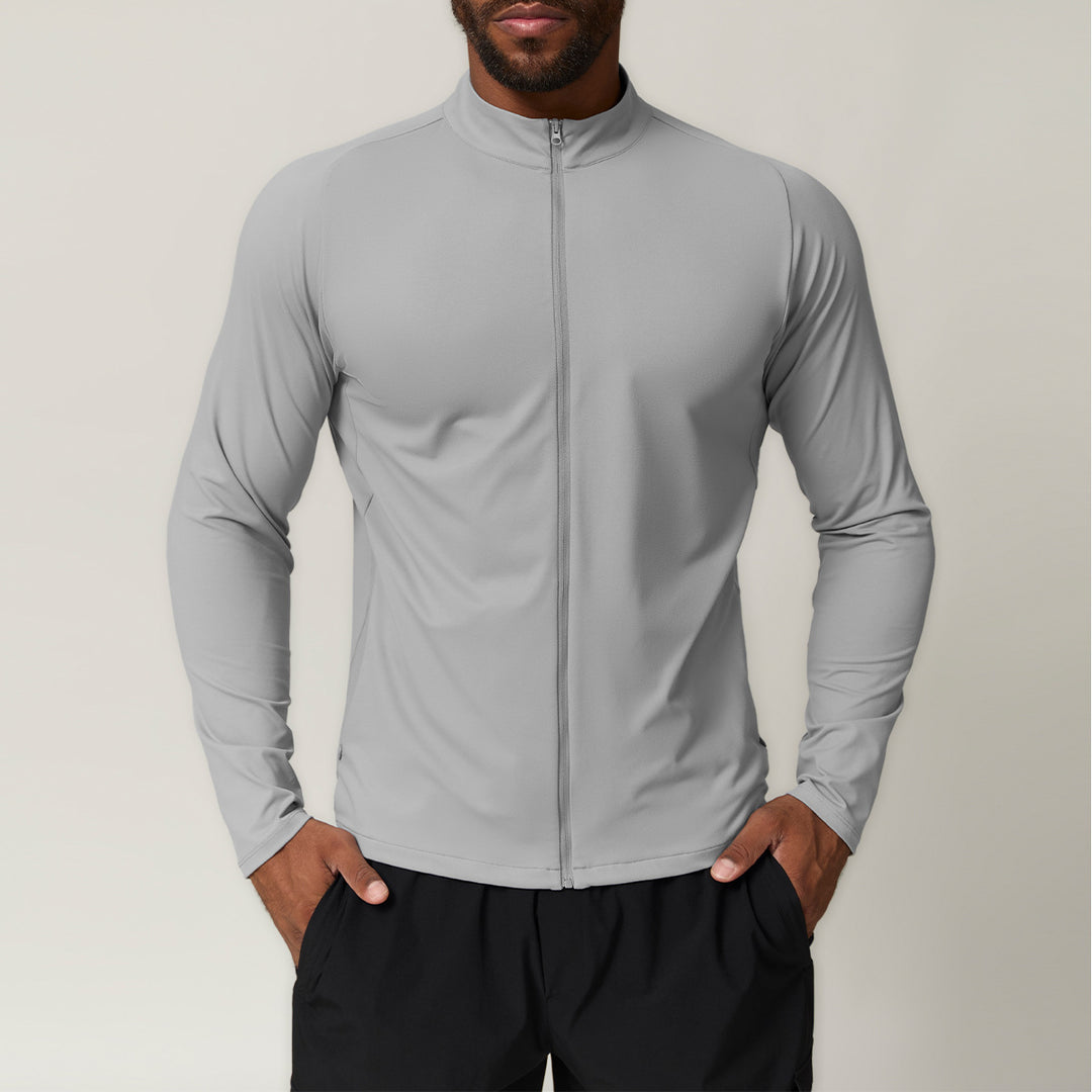 Men's Sporty Functional Top with Stand-Up Collar Lisslune