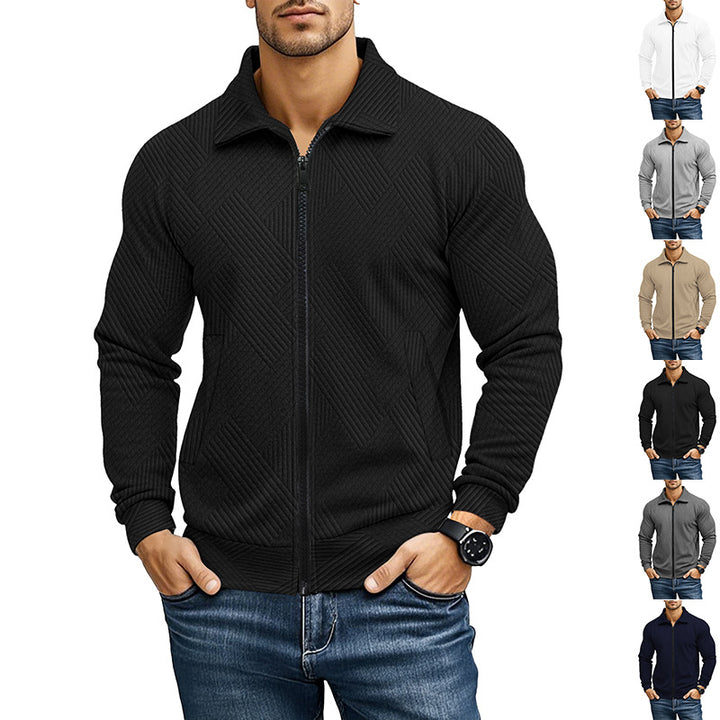 Men's comfortable and stylish hooded jacket with textured fabric Lisslune