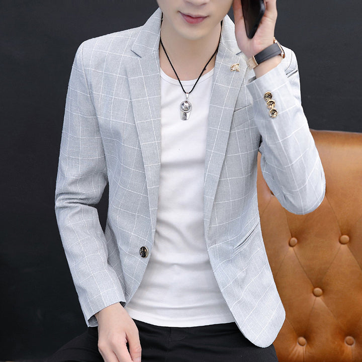 Men's fashionable comfort trousers with checked design Lisslune