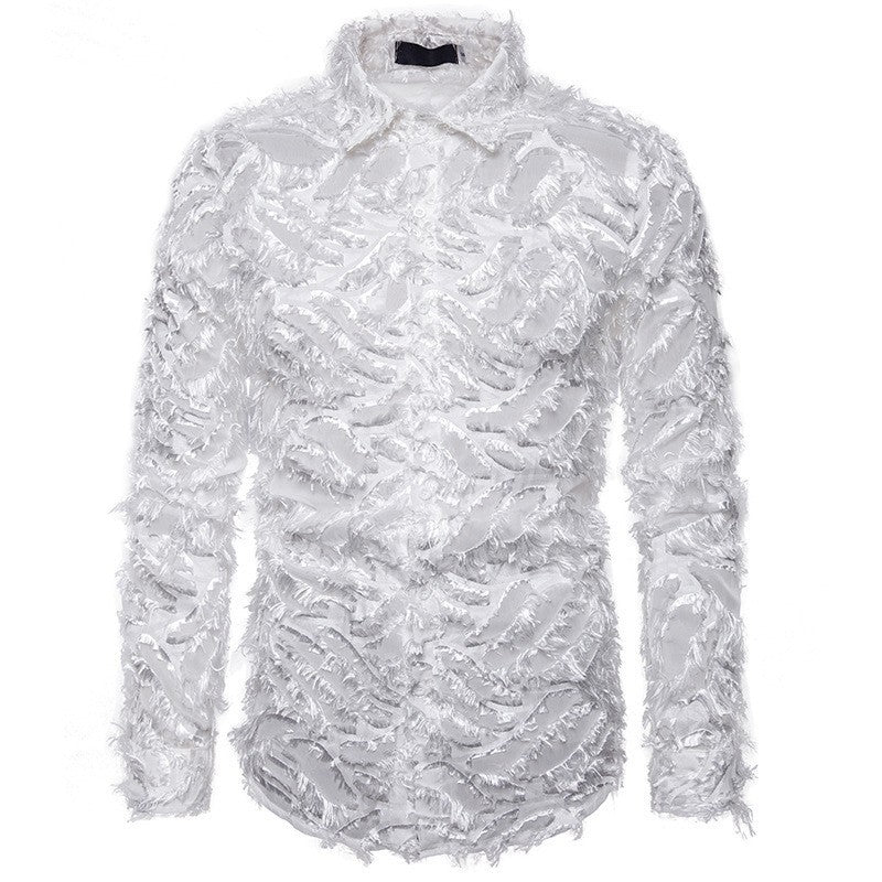 Men's Stylish Shirt with Textured Design Lisslune