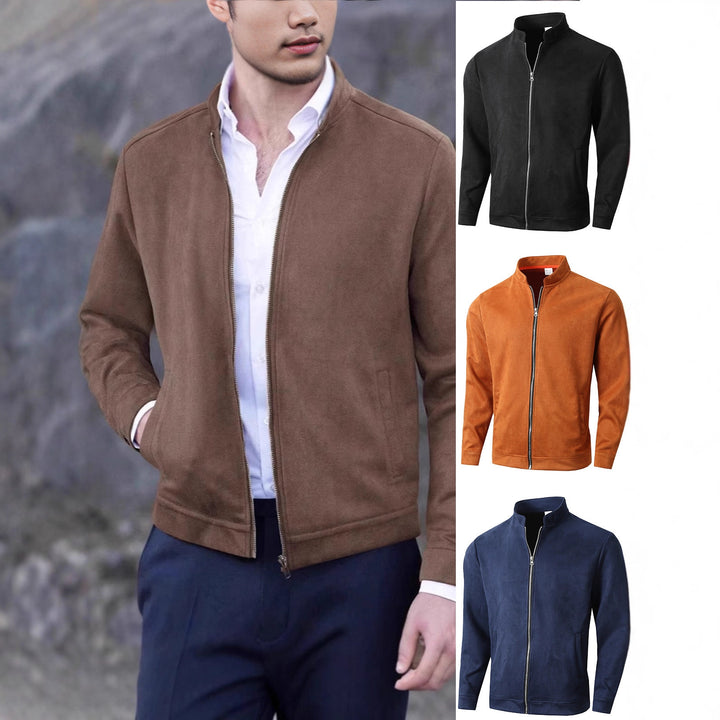 Men's fleece jacket with modern stand-up collar and soft inner lining Lisslune