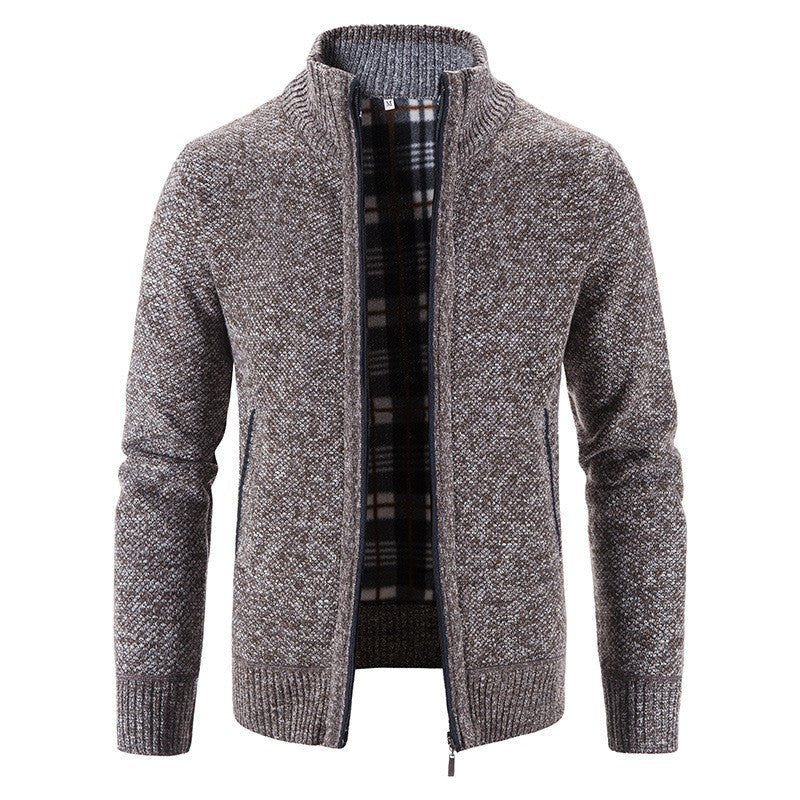 Men's Cardigan with High Collar and Luxurious Lining Lisslune