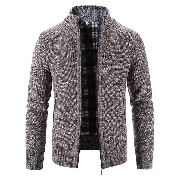 Men's Cardigan with High Collar and Luxurious Lining Lisslune