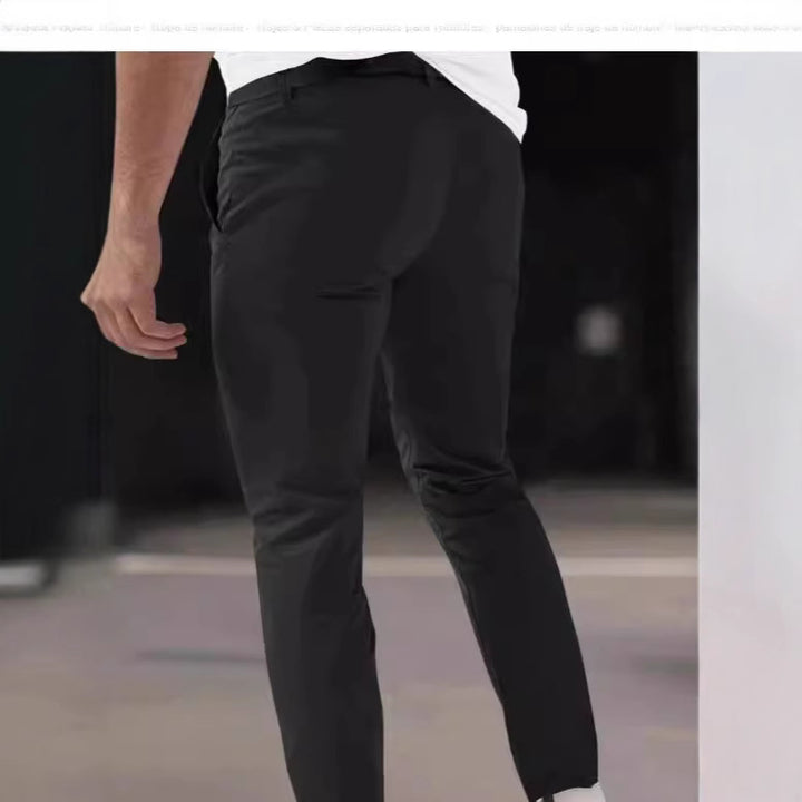 Men's stylish chinos with modern pleats by Lisslune