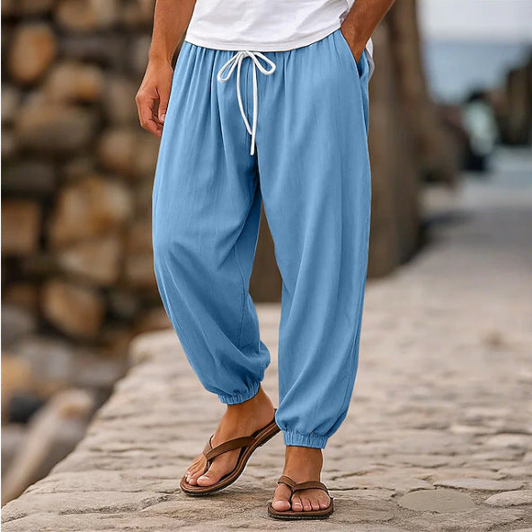 Men's airy leisure pants with elastic waistband and side pockets Lisslune