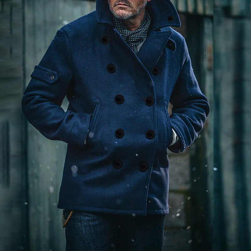 Men's elegant coat with double button placket Lisslune