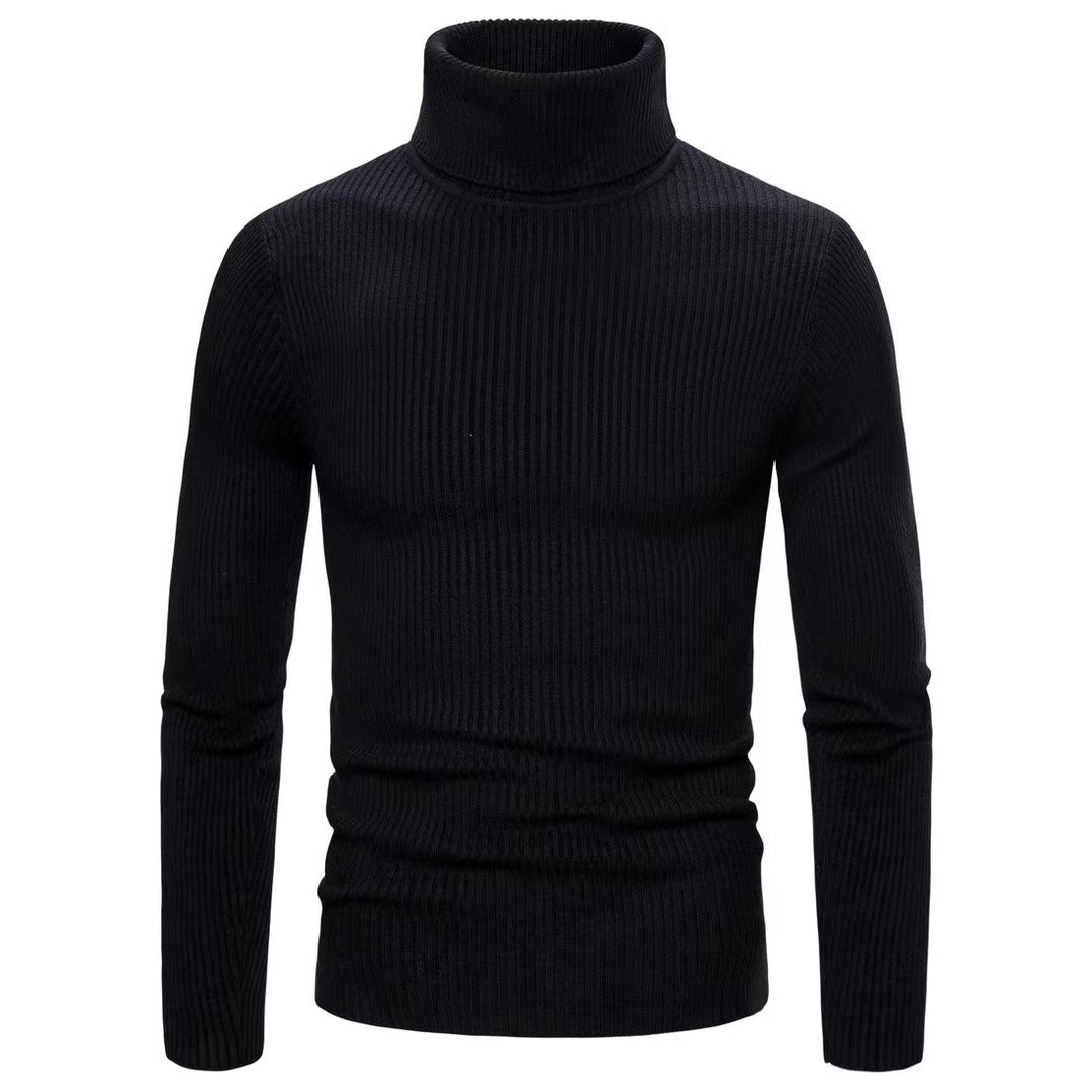 Men's high-quality turtleneck sweater made of fine rib knit Lisslune