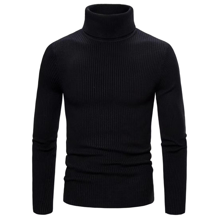Men's high-quality turtleneck sweater made of fine rib knit Lisslune