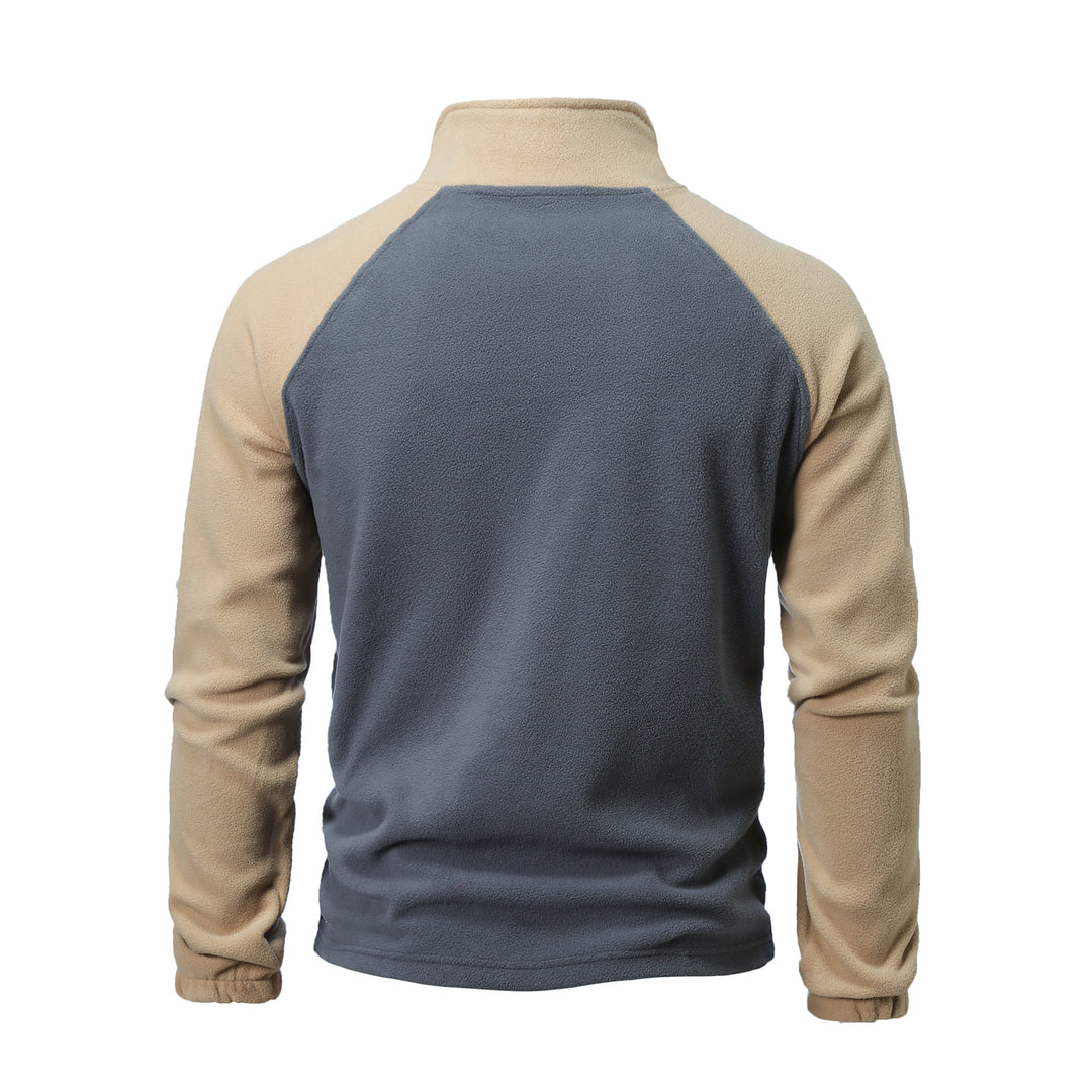 Men's fleece pullover with half zip and practical pocket design Lisslune