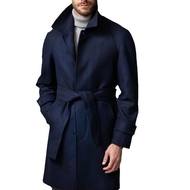 Men's elegant trench coat with waist belt and modern accents Lisslune