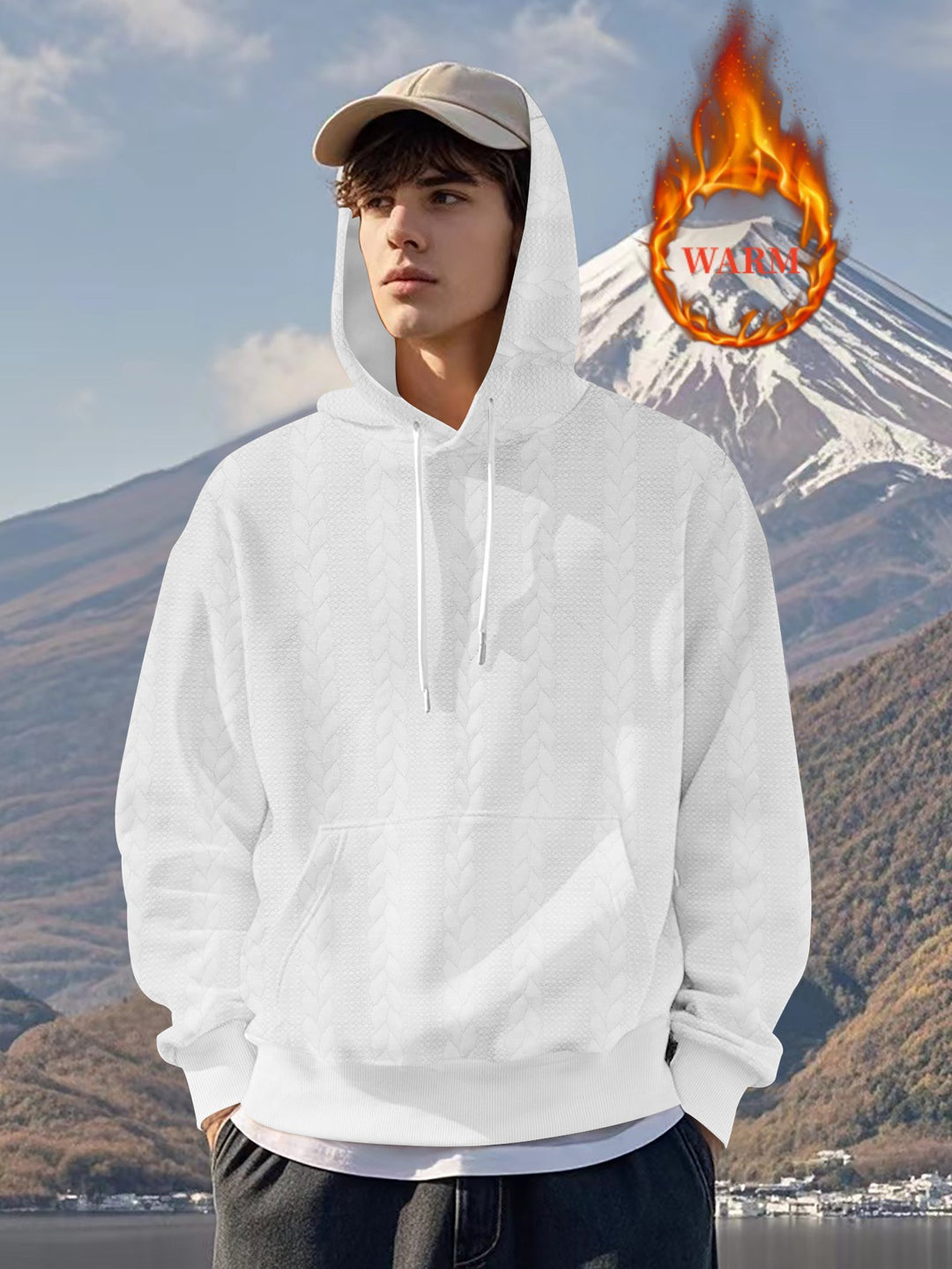 Men's fleece hoodie with structured inner finish and breathable properties Lisslune