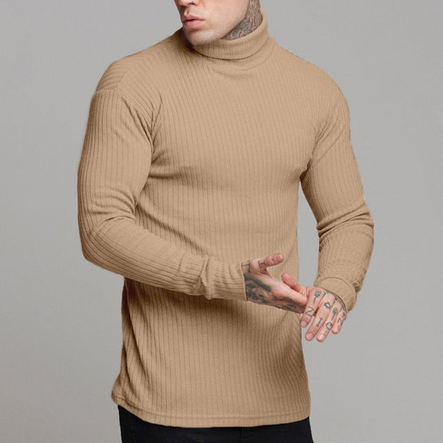 Men's fashionable long sleeve shirt with roll neck Skorter