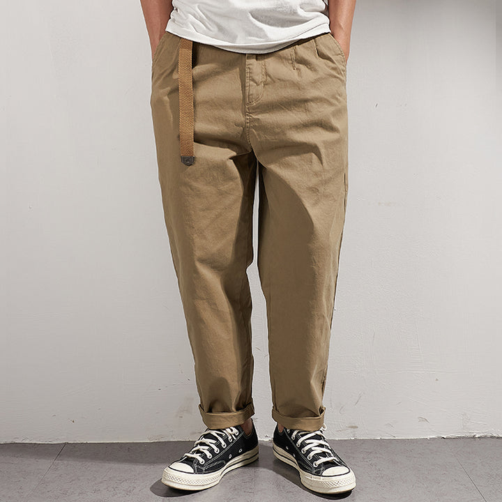 Men's casual cargo pants with adjustable waistband and deep side pockets Lisslune