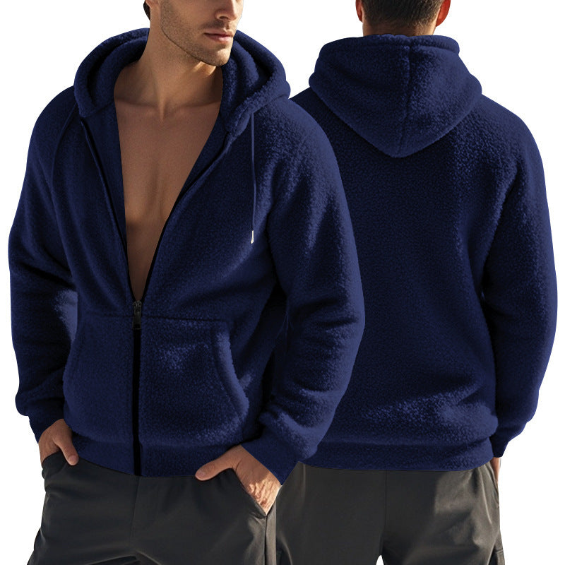 Men's fleece jacket with hood and soft inner fabric Lisslune