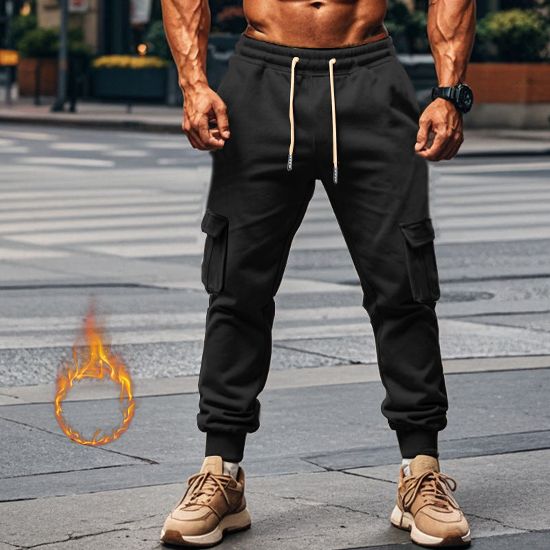 Men's Sporty Cargo Jogging Pants with Elastic Waistband and Practical Pockets Lisslune