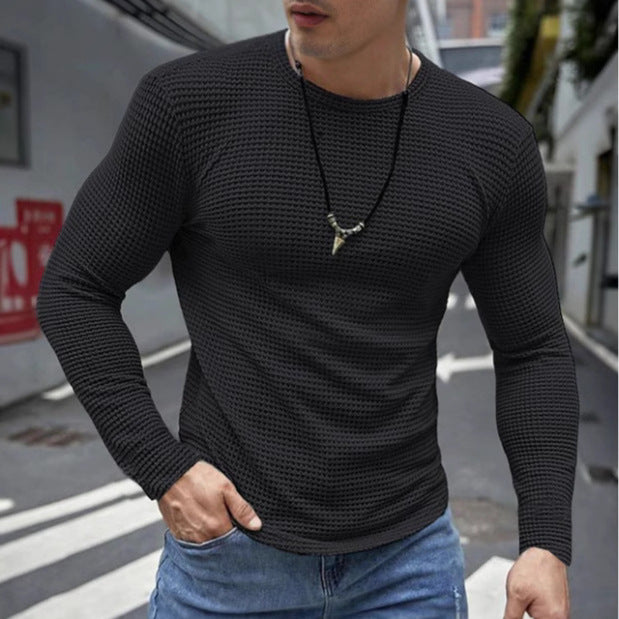 Men's long sleeve shirt with textured surface and modern fit Lisslune