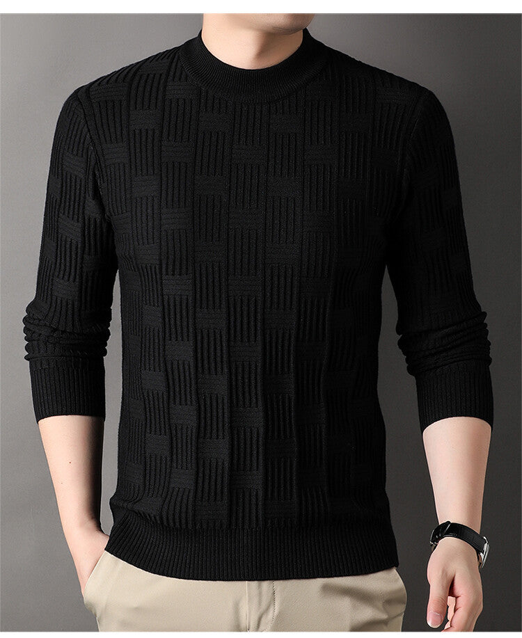 Men's fine-knit sweater with modern structure design Lisslune