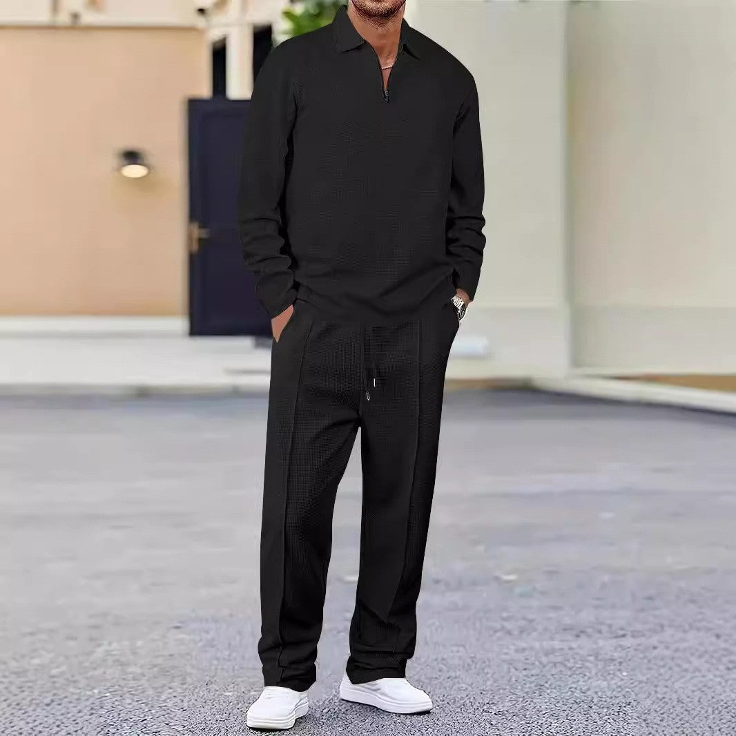 Men's Sports Hoodie and Stretch Pants Set with Breathable Structured Material Lisslune