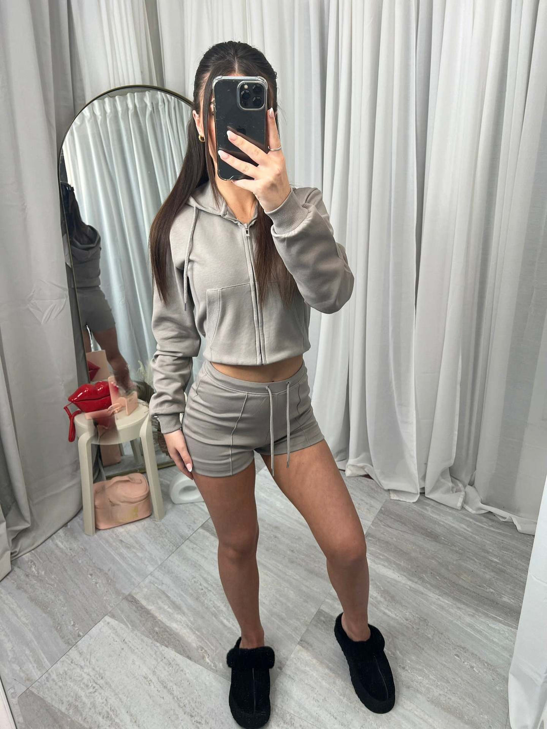 Women's sporty crop top and shorts set Lisslune