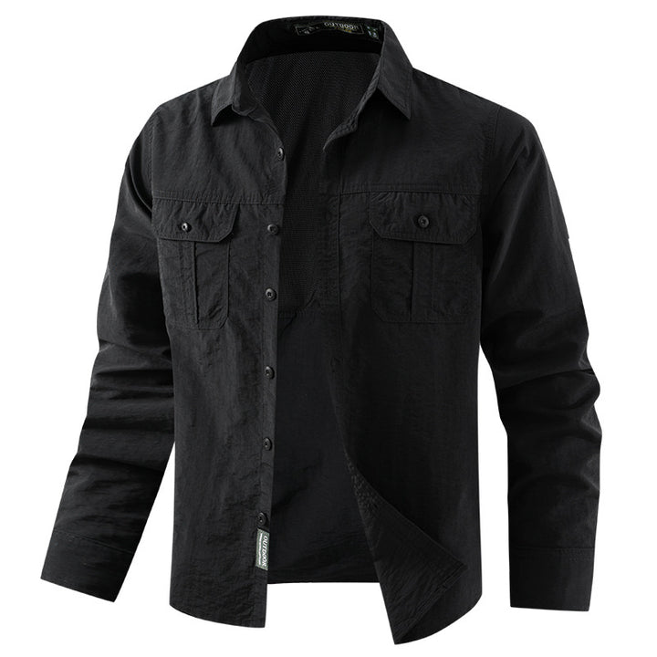 Men's Outdoor Shirt with Breathable Properties and Practical Pockets Lisslune