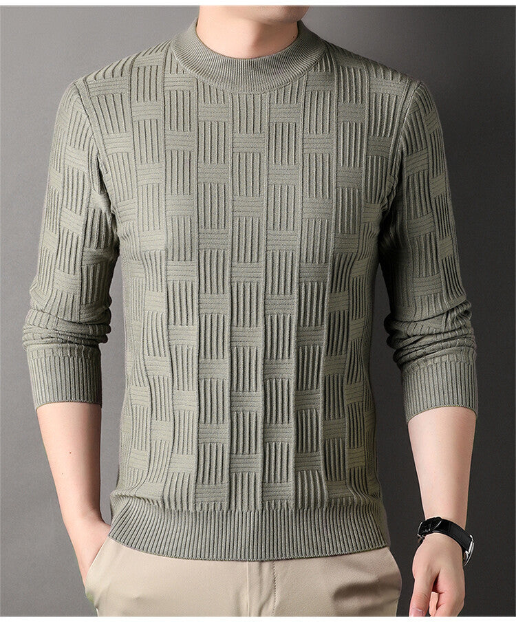 Men's fine-knit sweater with modern structure design Lisslune