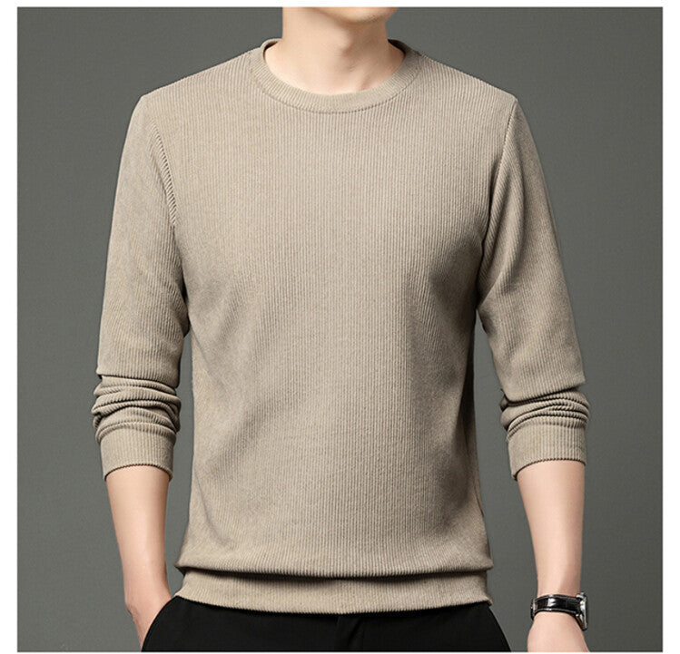 Men fine structured round neck sweater Lisslune