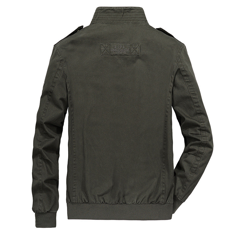 Men's Casual Utility Jacket with Adjustable Collar and Practical Pockets Lisslune