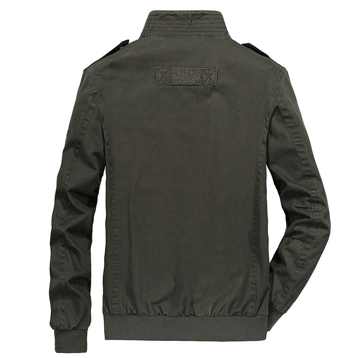Men's Casual Utility Jacket with Adjustable Collar and Practical Pockets Lisslune