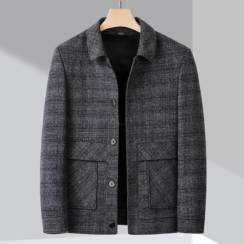 Men's Stylish Jacket with A Chic Check Pattern and Practical Pockets Lisslune